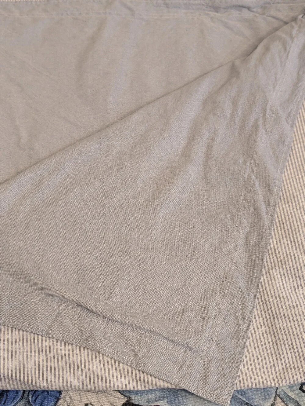 Ralph Lauren King Cotton Oxford Duvet Cover Light Blue Striped Reversible Luxury